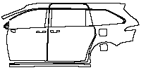 Toyota Sienna Platinum 2021 - (left) Door+Side Skirt+Rear Fender (without chorme trim)