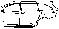 Toyota Sienna Platinum 2021 - (left) Door+Side Skirt+Rear Fender (with chrome trim)