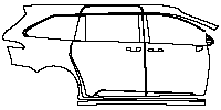 Toyota Sienna Platinum 2021 - (right) Door+Side Skirt+Rear Fender (with chrome trim)