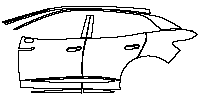 Volkswagen ID.4 (CN) X 2021 - (left) Door+Side Skirt+Rear Fender (with chrome trim on side skirt)