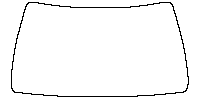 Toyota Camry (US) Window 2024 - Windshield (without mirror and dotted area cutout, Edge ends at the inner side of dotted area)