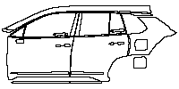 Toyota Corolla Cross (US) LE 2023 - (left) Door+Rear Fender (with chrome trim on doors, without emblem)