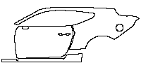 Ford Mustang Fastback 2024 - (left) Door+Rear Fender+Side Skirt