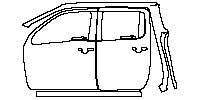 Nissan Frontier Crew Cab 2023 - (left)Door+Side Skirt+Rear Fender