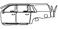 Cadillac Escalade ESV 2025 - (left) Door+Side Skirt+Rear Fender+Rearlamp
