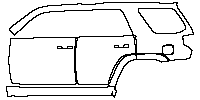 Toyota 4 Runner Limited 2014 - (left) Door+Side Skirt+Rear Fender