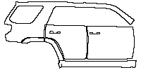 Toyota 4 Runner Limited 2014 - (right) Door+Side Skirt+Rear Fender