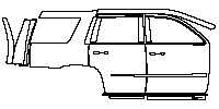 Cadillac Escalade Standard Wheelbase 2015 - (right) Door+Rear Fender+Side Skirt