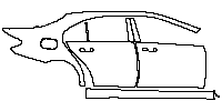 Mercedes-Benz E Class Sedan 2010 - (right) Door+BC Pillar+Rear Fender+Side Skirt