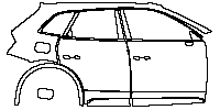 Audi Q5 Standard Wheelbase 2009 - (right) Door+BC Pillar+Rear Fender+Side Skirt