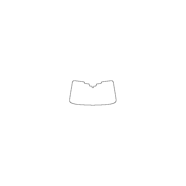 Subaru Ascent (US) Window 2019 - Windshield (inside) (with mirror and dotted area cutout, Edge exceeds the innder side of black