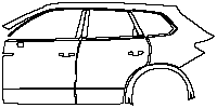 Volkswagen Touareg R-Line 2011 - (left) Door+BC Pillar+Rear Fender (with emblem on front door)
