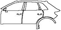 Audi Q3 SUV 2013 - (left) Door+B Pillar+Rear Fender